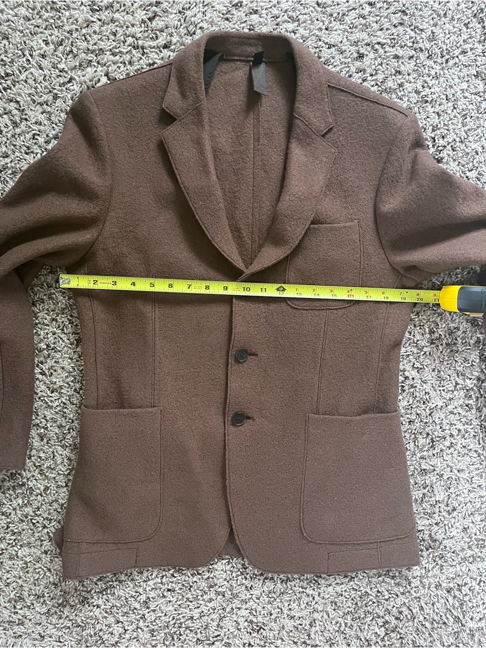 Hugo Boss Mens Brown‎ Wool Blend 3-Button Knit Blazer Sport Coat - Picture 3 of 6